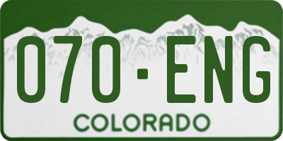 CO license plate 070ENG