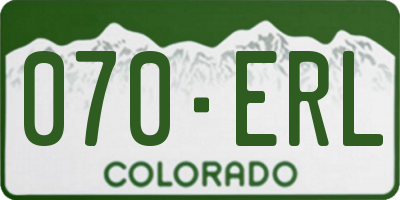 CO license plate 070ERL