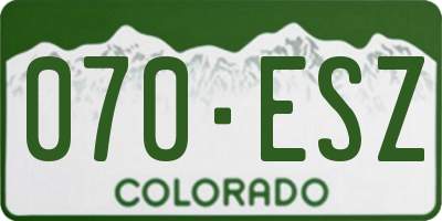 CO license plate 070ESZ