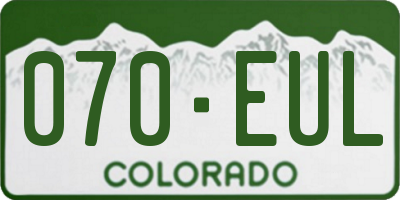 CO license plate 070EUL