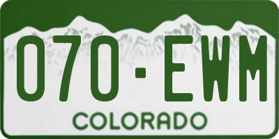 CO license plate 070EWM
