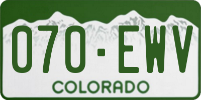 CO license plate 070EWV