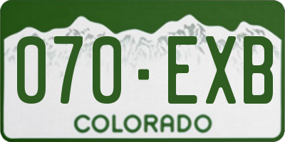 CO license plate 070EXB