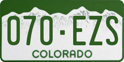 CO license plate 070EZS