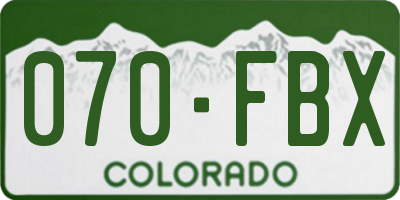 CO license plate 070FBX