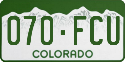 CO license plate 070FCU