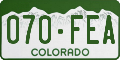 CO license plate 070FEA