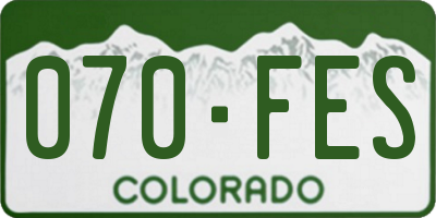 CO license plate 070FES