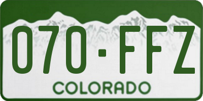 CO license plate 070FFZ