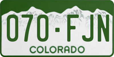 CO license plate 070FJN