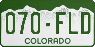 CO license plate 070FLD