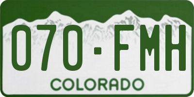 CO license plate 070FMH