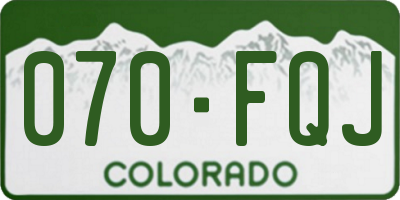 CO license plate 070FQJ