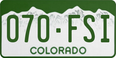 CO license plate 070FSI
