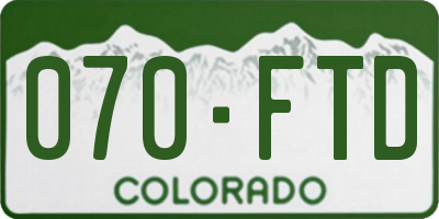 CO license plate 070FTD