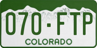 CO license plate 070FTP