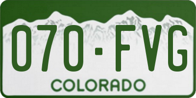 CO license plate 070FVG