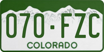 CO license plate 070FZC