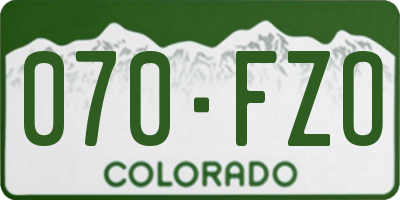 CO license plate 070FZO