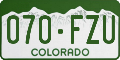 CO license plate 070FZU