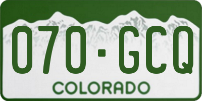 CO license plate 070GCQ