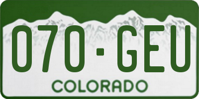 CO license plate 070GEU