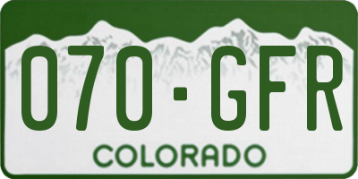 CO license plate 070GFR