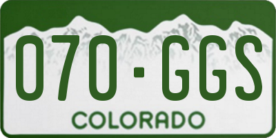 CO license plate 070GGS