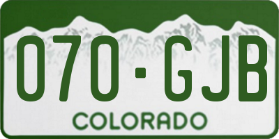 CO license plate 070GJB