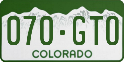 CO license plate 070GTO
