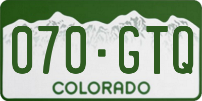 CO license plate 070GTQ