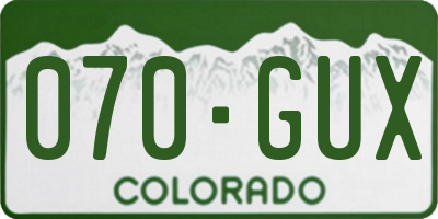 CO license plate 070GUX