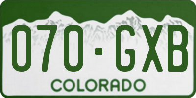 CO license plate 070GXB