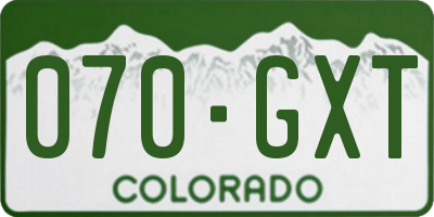 CO license plate 070GXT
