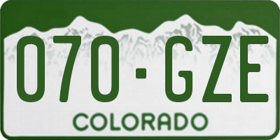 CO license plate 070GZE