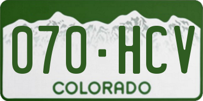 CO license plate 070HCV