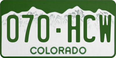 CO license plate 070HCW