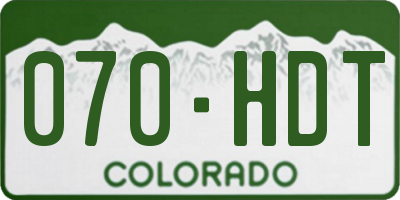 CO license plate 070HDT