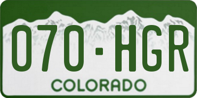 CO license plate 070HGR