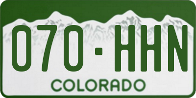CO license plate 070HHN