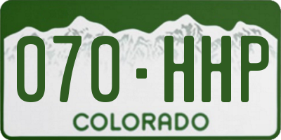 CO license plate 070HHP