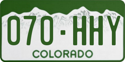 CO license plate 070HHY