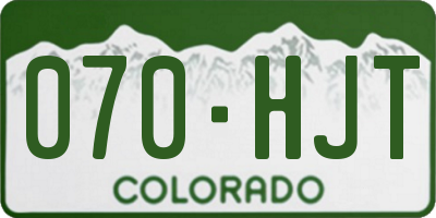 CO license plate 070HJT