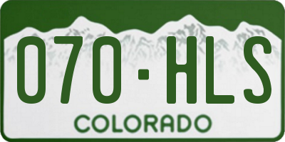 CO license plate 070HLS