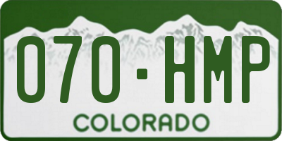 CO license plate 070HMP