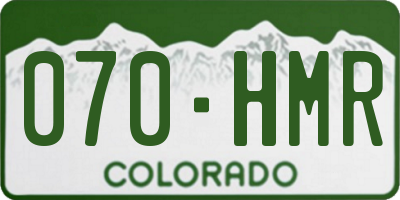 CO license plate 070HMR