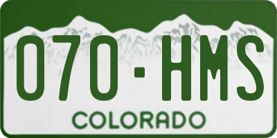 CO license plate 070HMS