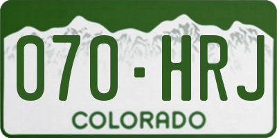 CO license plate 070HRJ