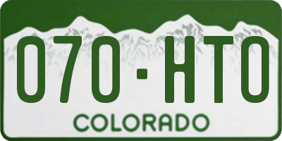 CO license plate 070HTO