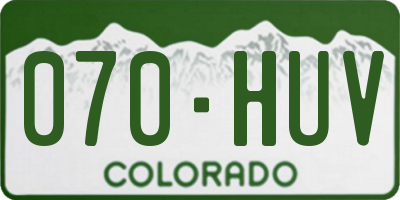 CO license plate 070HUV